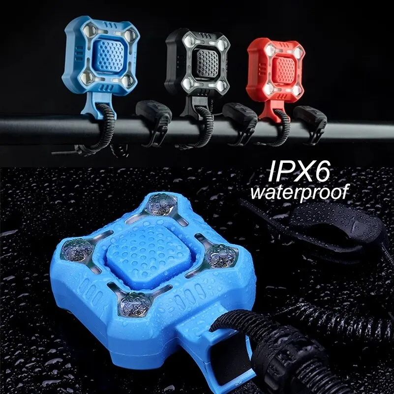 140 dB Bike Bell 4 Lamp Cycling Light 1200mAh Electric Horn Waterproof USB Charging Loud Alarm Security Bicycle Bell
