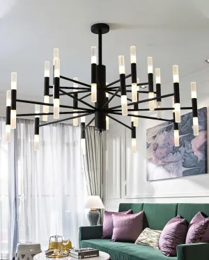 2 Tier Crystal Tube Chandelier