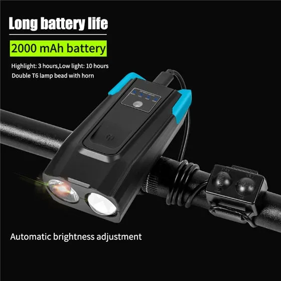 4000mAh Smart Induction Bicycle Front Light Set USB Rechargeable 800 Lumen LED Bike Light with Horn Bike Lamp Cycling FlashLight