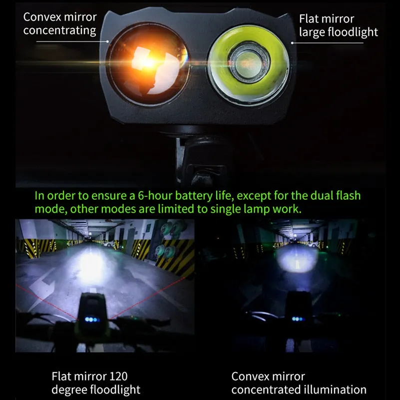 4000mAh Smart Induction Bicycle Front Light Set USB Rechargeable 800 Lumen LED Bike Light with Horn Bike Lamp Cycling FlashLight