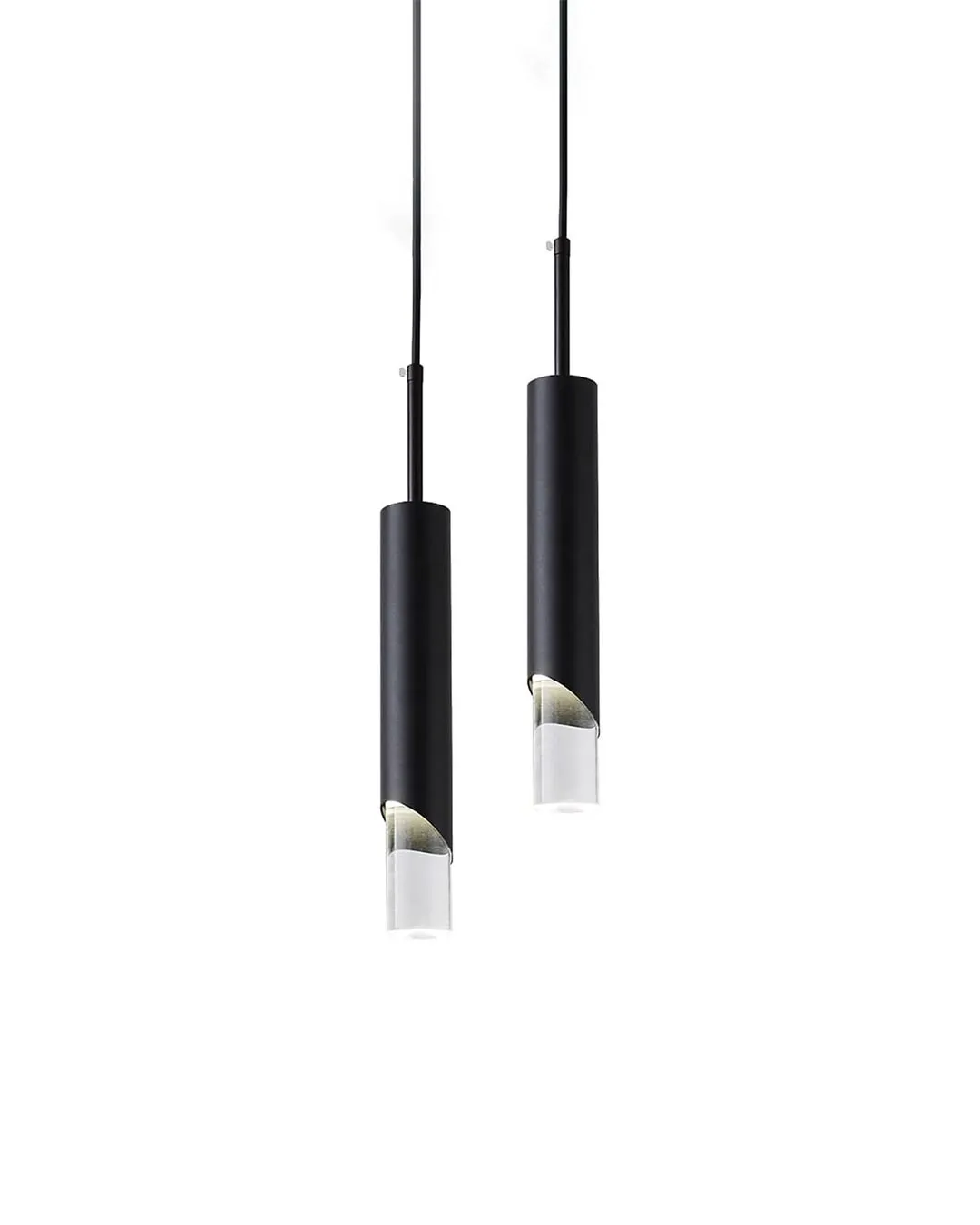 Acrylic Tube LED Pendant Light - Black