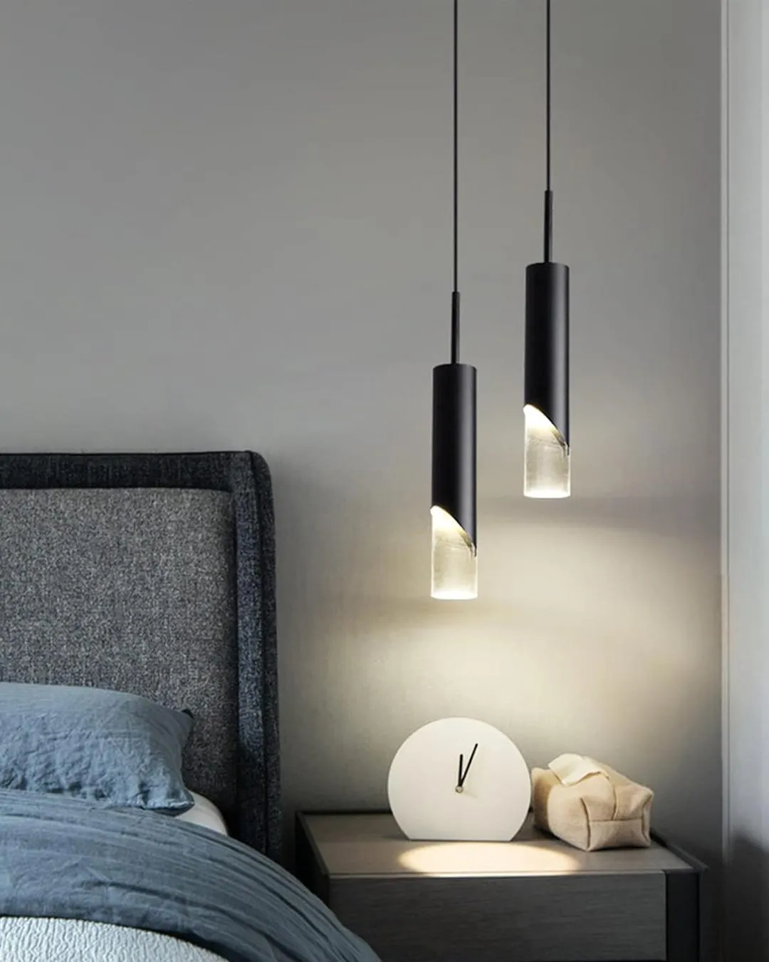 Acrylic Tube LED Pendant Light - Black
