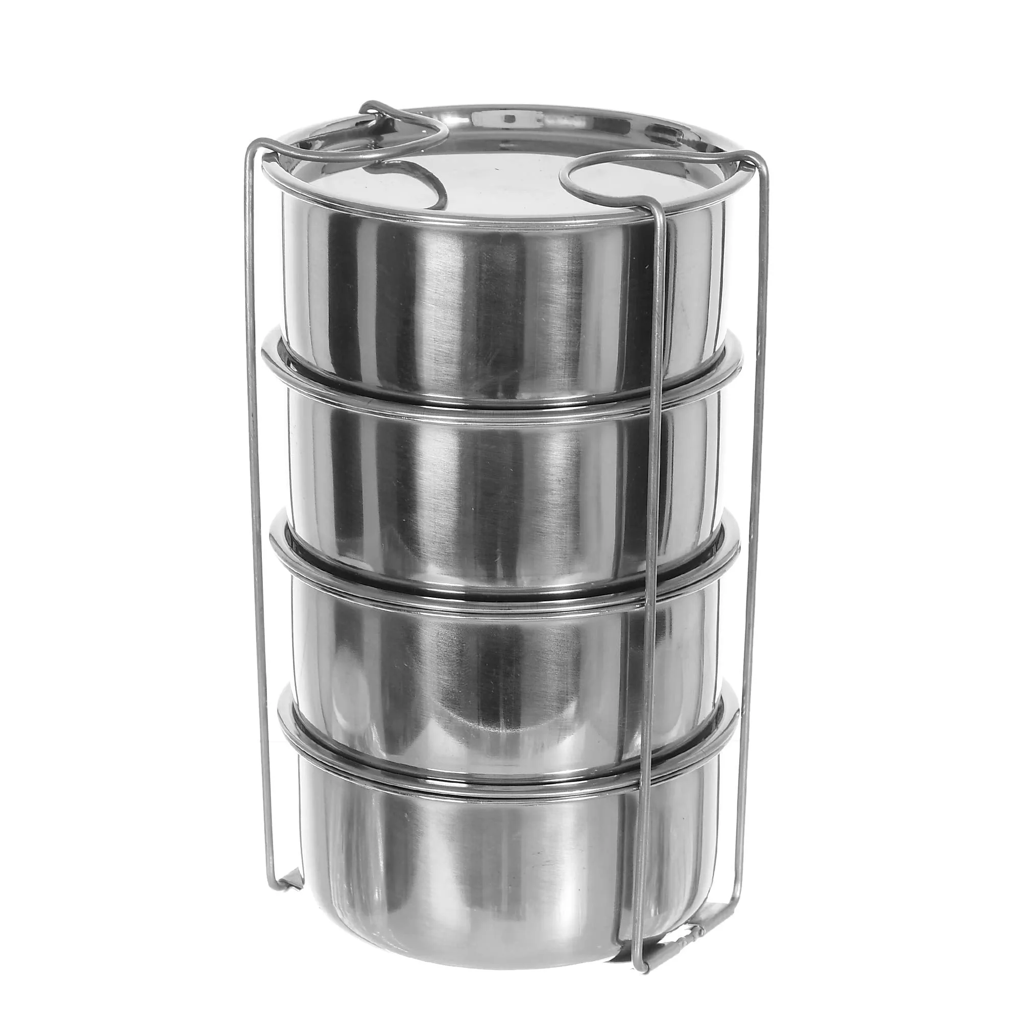 Heart Home 4 Inner Stainless Steel Tiffin Box for Office, School, College and Travelling (Cream)-HHEART15293, Standard