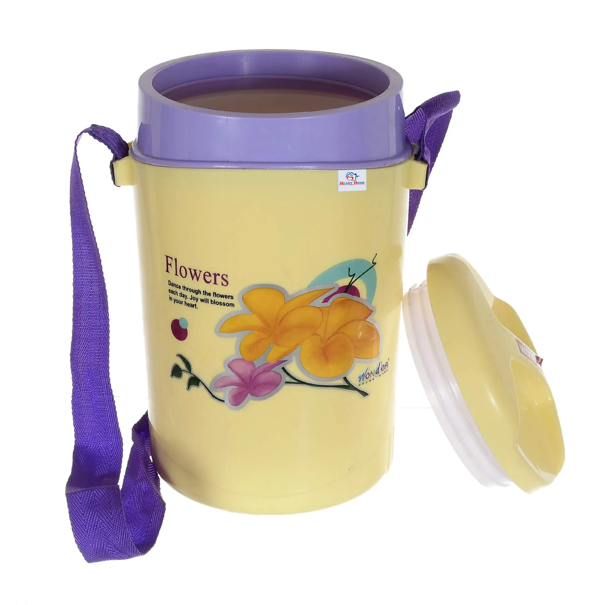 Heart Home 4 Inner Stainless Steel Tiffin Box for Office, School, College and Travelling (Cream)-HHEART15293, Standard