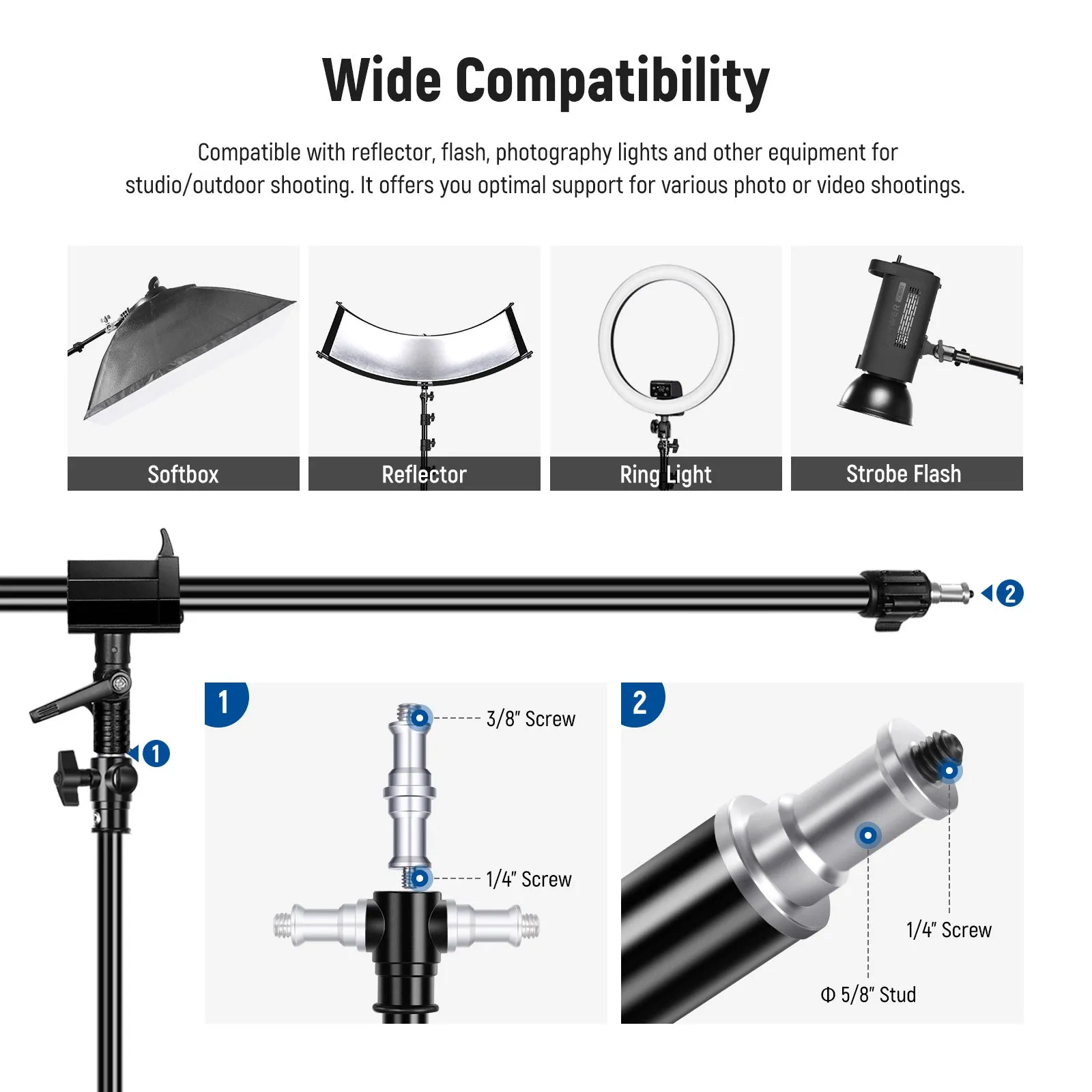NEEWER 300cm Heavy Duty Light Stand With Sandbag